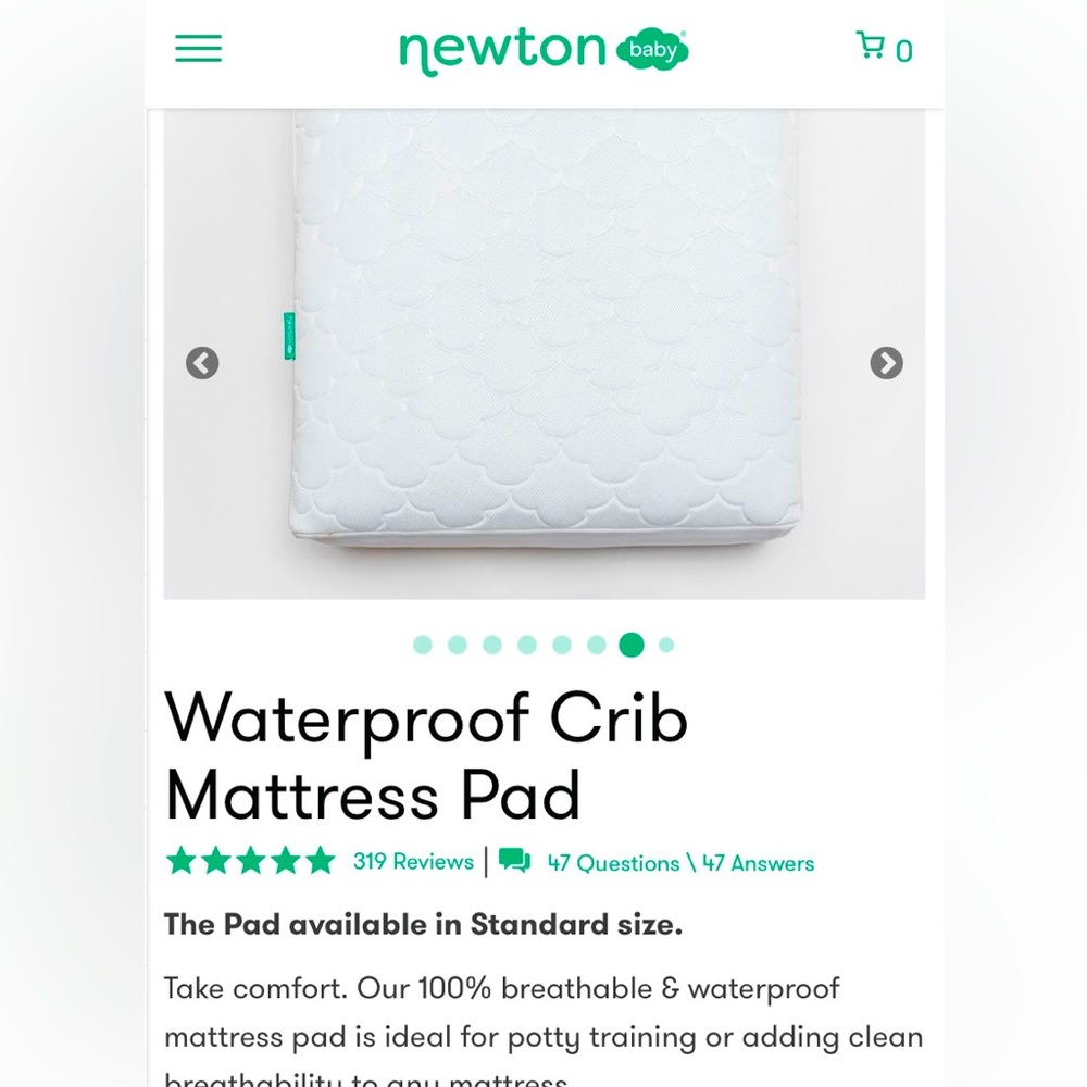 Newton baby breathable waterproof crib mattress cover